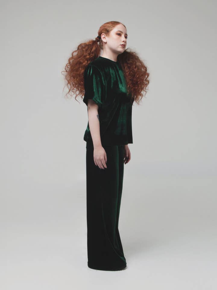 Wide trousers lounge comfy velvet women´s pants for wholesale by DE IRISARRI