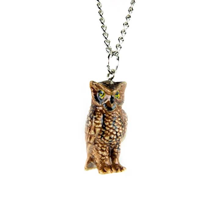 Horned Owl Pendant for wholesale by Little Critterz