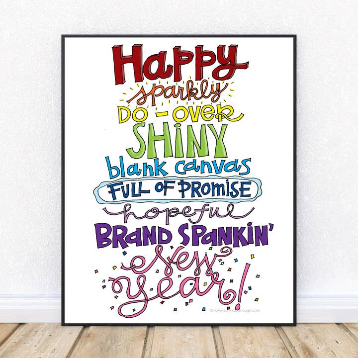 New Year Fresh Start wall art print for wholesale by Whimsy Studios