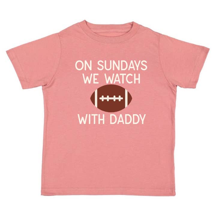 Football Sundays With Daddy T-shirt met korte mouwen - Game Day voor wholesale door Sweet Wink