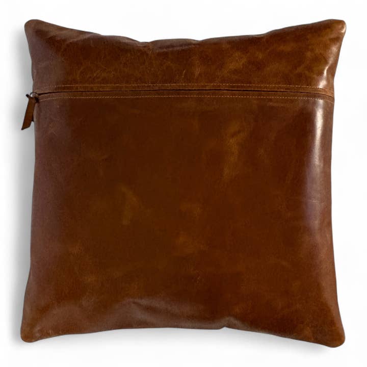 Ranch Junkie - Wholesale Throw Pillow Cover - 18x18 Genuine Leather Pillow Cover Rancho Boot Stitch Pillow Cover4