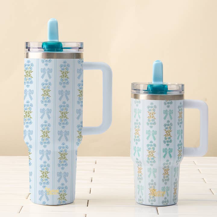 The Darling Effect - Wholesale Insulated Mug/Tumbler - 20 oz Lifestyle Flip Straw Tumbler-Oh So Fancy Blue
