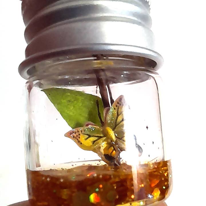 SUPERAWWWSOME - Vente Plantes artificielles - Bouteille de Spécimen de Papillon, Miniature de Maison de Poupée, cadeau nature5