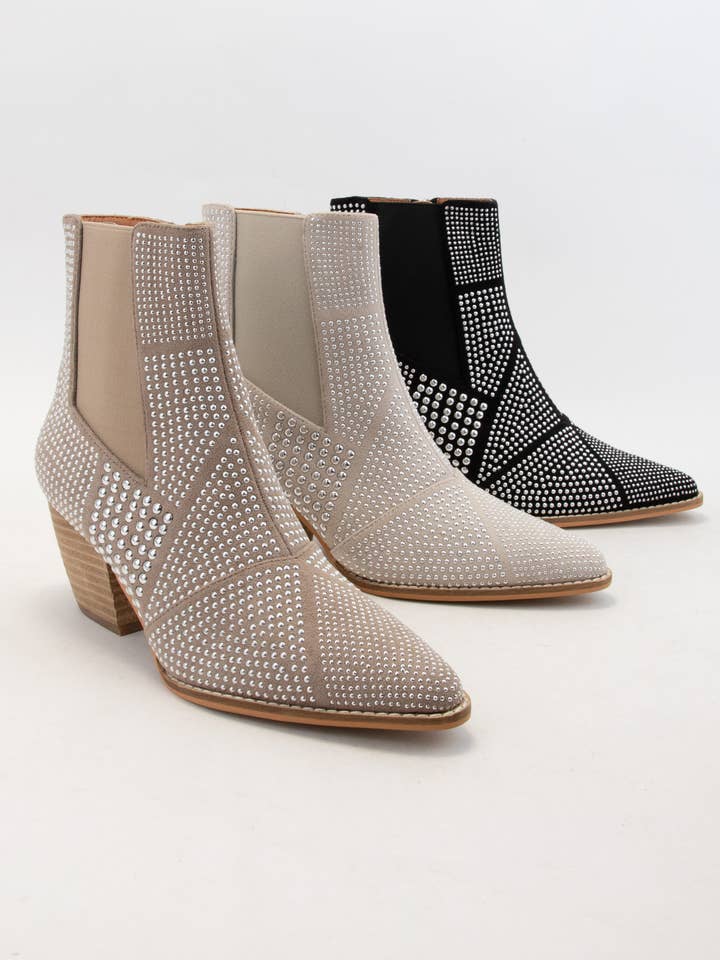 CCOCCI - Wholesale Booties - Women's - ROUND STUD EMBELLISHED POINTE-TOE BOOTS16