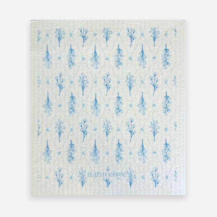Swedish Sponge Dishcloth mini floral Blue for wholesale by NATURE BEE