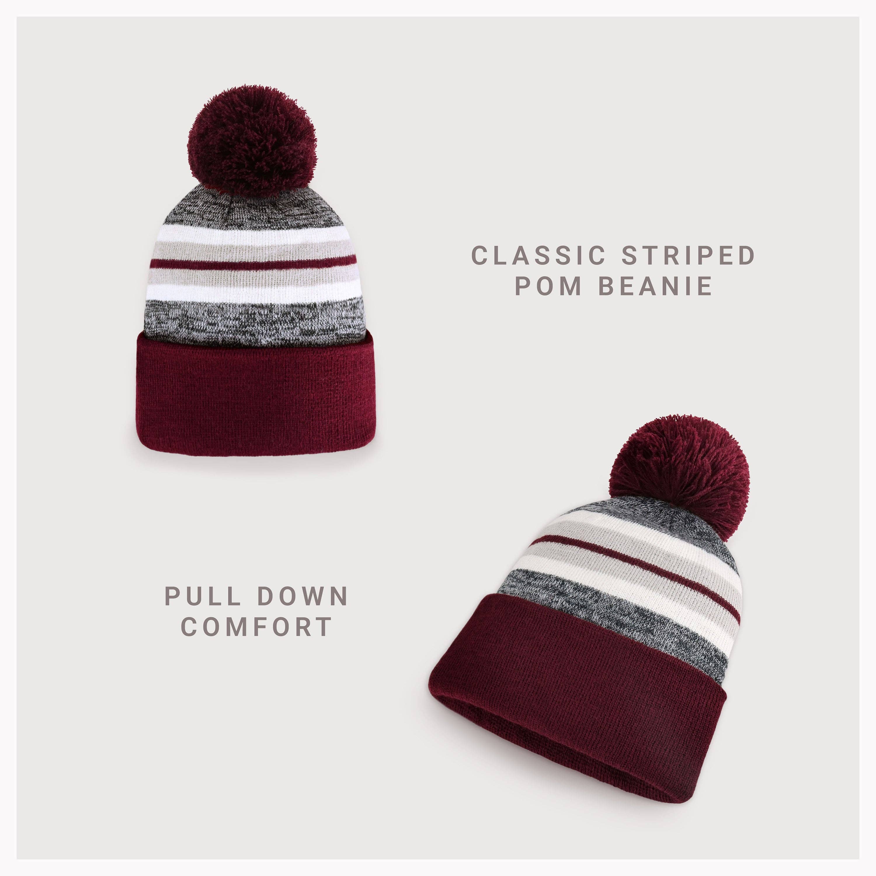 ChoKoLids - Vendita all'ingrosso Berretto - Donna - Berretto sportivo con pompon a righe CHOK.LIDS3