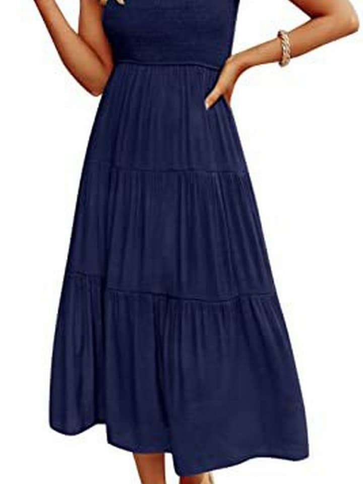 NINEXIS - Wholesale Dress - Women's - CWDMD2568_FLYING SLEEVE SHIRRED LAYERED SHORT SLEEVE DRESS10