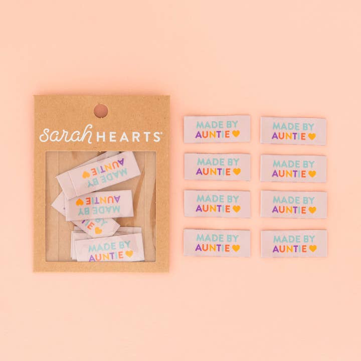 Made by Auntie - Sewing Woven Clothing Label Tags for wholesale by Sarah Hearts