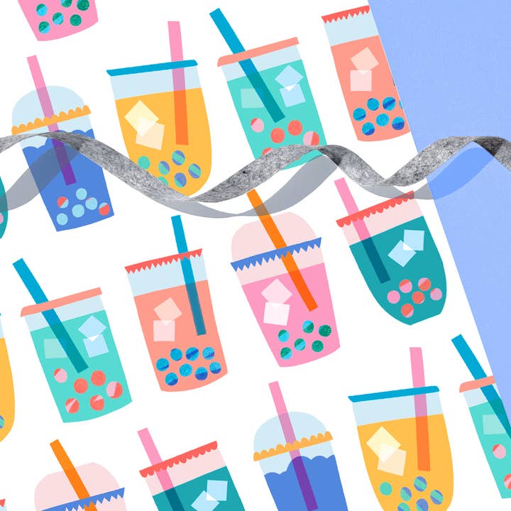 Boba / Bubble Tea - Wrapping Paper / Gift Wrap for wholesale by Hooray All Day
