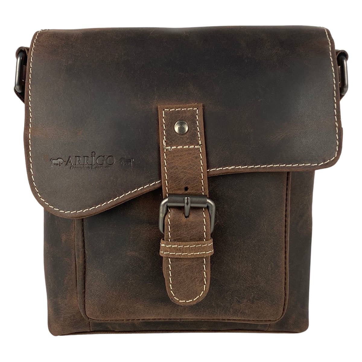 Arrigo – Großhandel Schultertasche – Unisex – Arrigo Umhängetasche mit Klappe aus Büffelleder – 3 Farben1