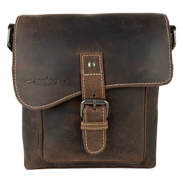 Arrigo – Großhandel Schultertasche – Unisex – Arrigo Umhängetasche mit Klappe aus Büffelleder – 3 Farben1