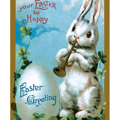 Laughing Elephant – Engroshandel Påskekort – Påskekanin spiller trompet - påskekort1