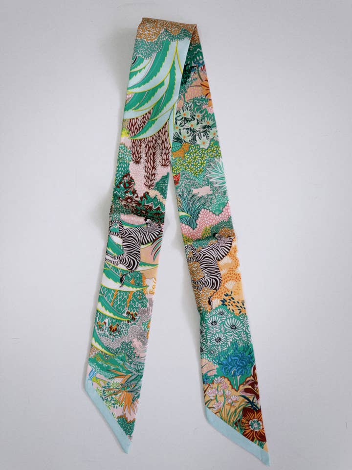 Zebra Scarf- Green for wholesale by Fashionably Fitted