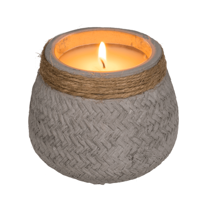 Out of the blue KG - Wholesale Jar/Filled Candle - Candle in cement pot with jute decoration,2