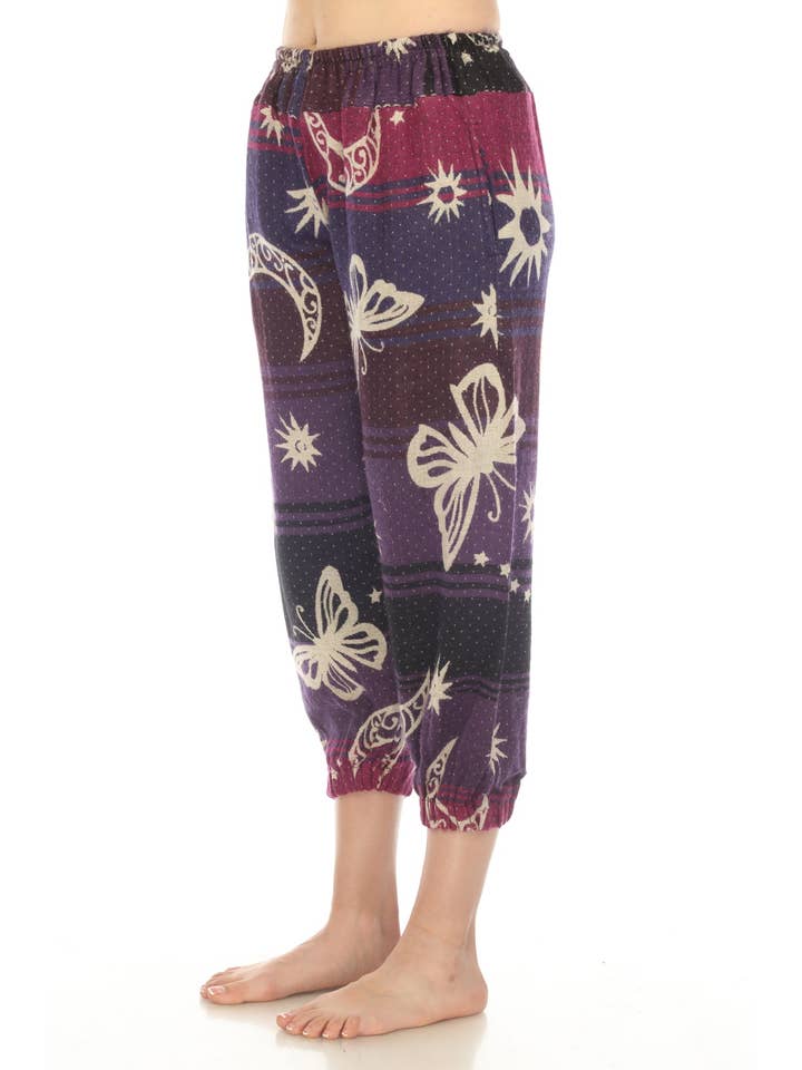 Lakhays Collection Inc. – Großhandel Hose – Damen – Cozy Genie Hose Butterfly Celestial aus Acryl und Polyester
