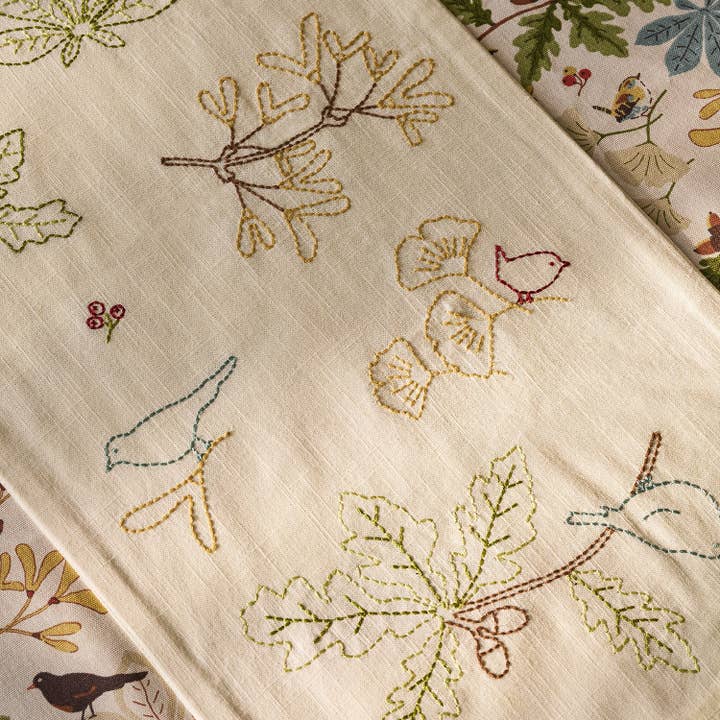 Sophie Allport – wholesale Table runner – Orchard Birds Embroidered Table Runner1