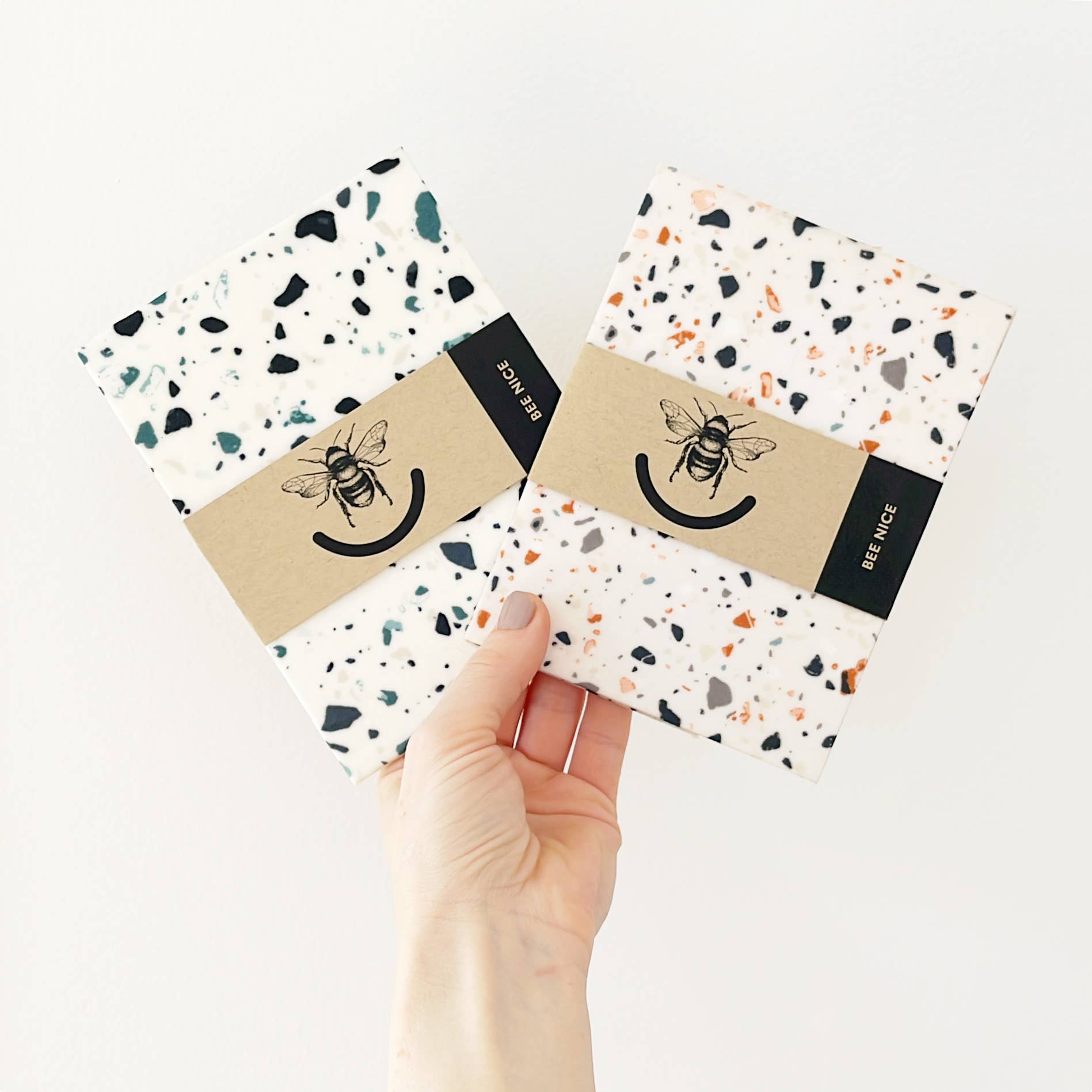 Bee Nice Goods - Wholesale Food Storage Wrap/Bag - Reusable Beeswax Food Wrap -Terrazzo (sky)3