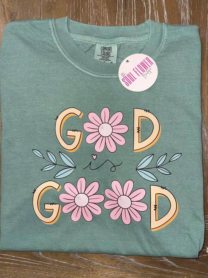 God is good comfort colors for wholesale by The Wild Flower Boutique