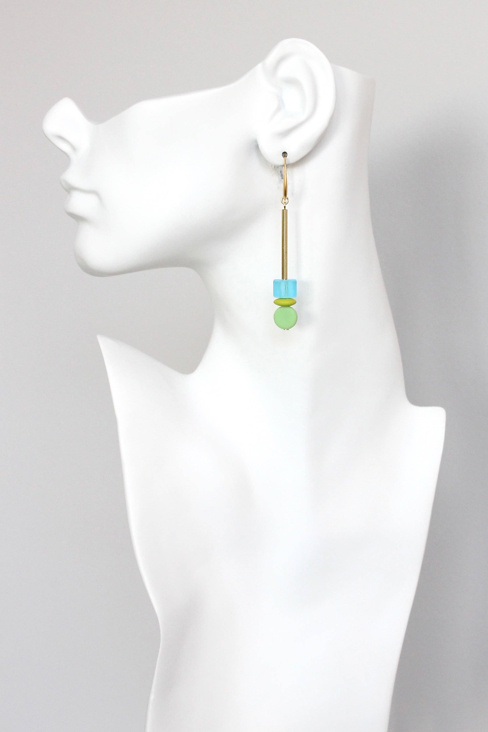 David Aubrey Jewelry - Wholesale Dangle Earrings - KYLE50 matte glass geometric earrings1