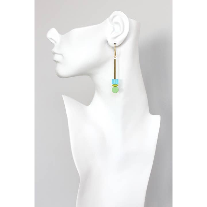 David Aubrey Jewelry - Wholesale Dangle Earrings - KYLE50 matte glass geometric earrings1