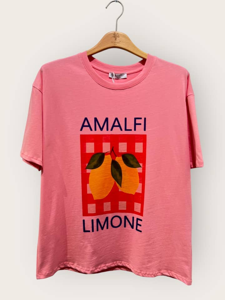 SOGGO - Wholesale T-Shirt - Women's - SK133 - Printed cotton T-shirt "ALMAFI LIMONE"1