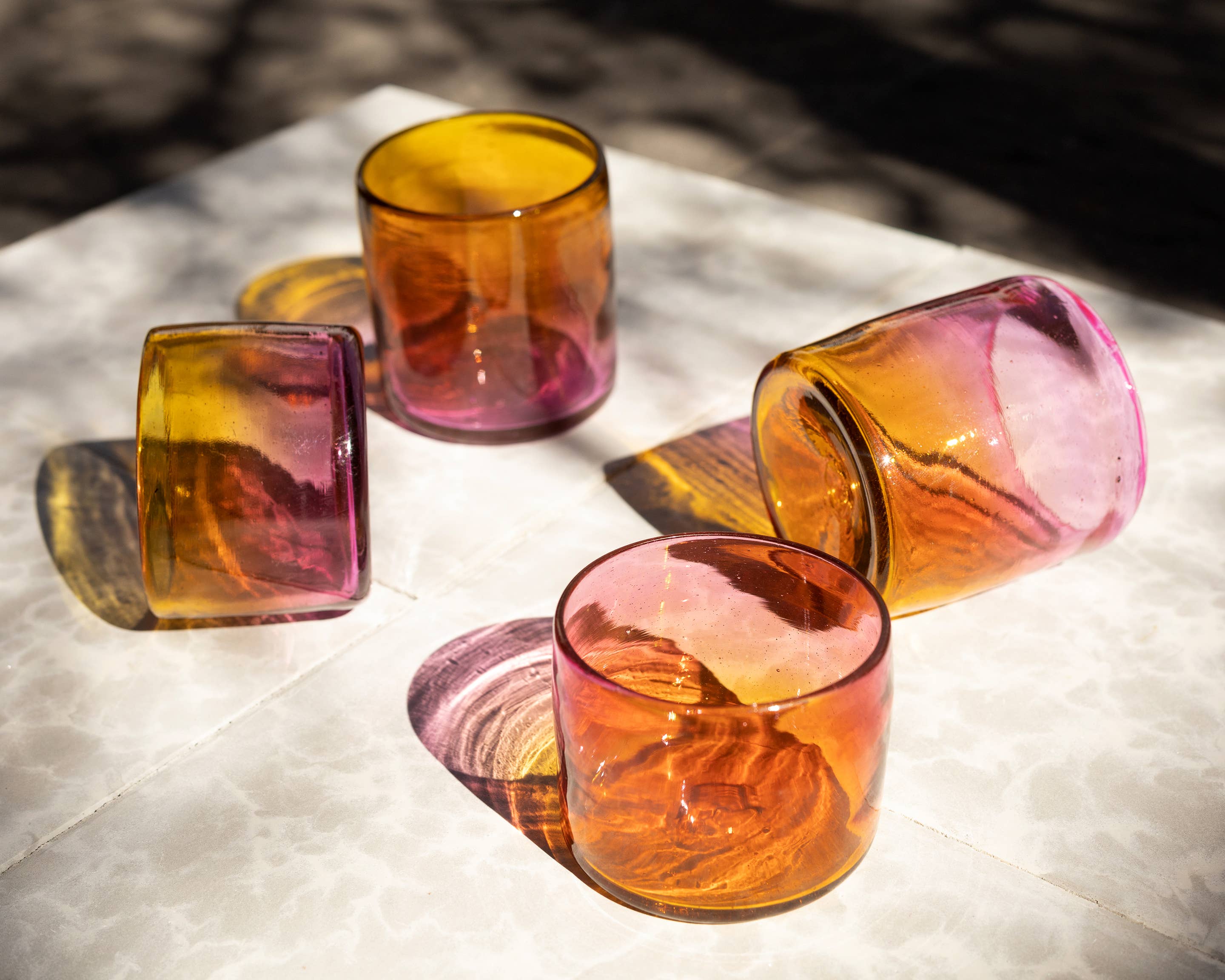 LUZ Collection – wholesale Cocktail/liquor glass – Hand Blown Wine Cocktail Glass - Amarosa - 2 sizes1