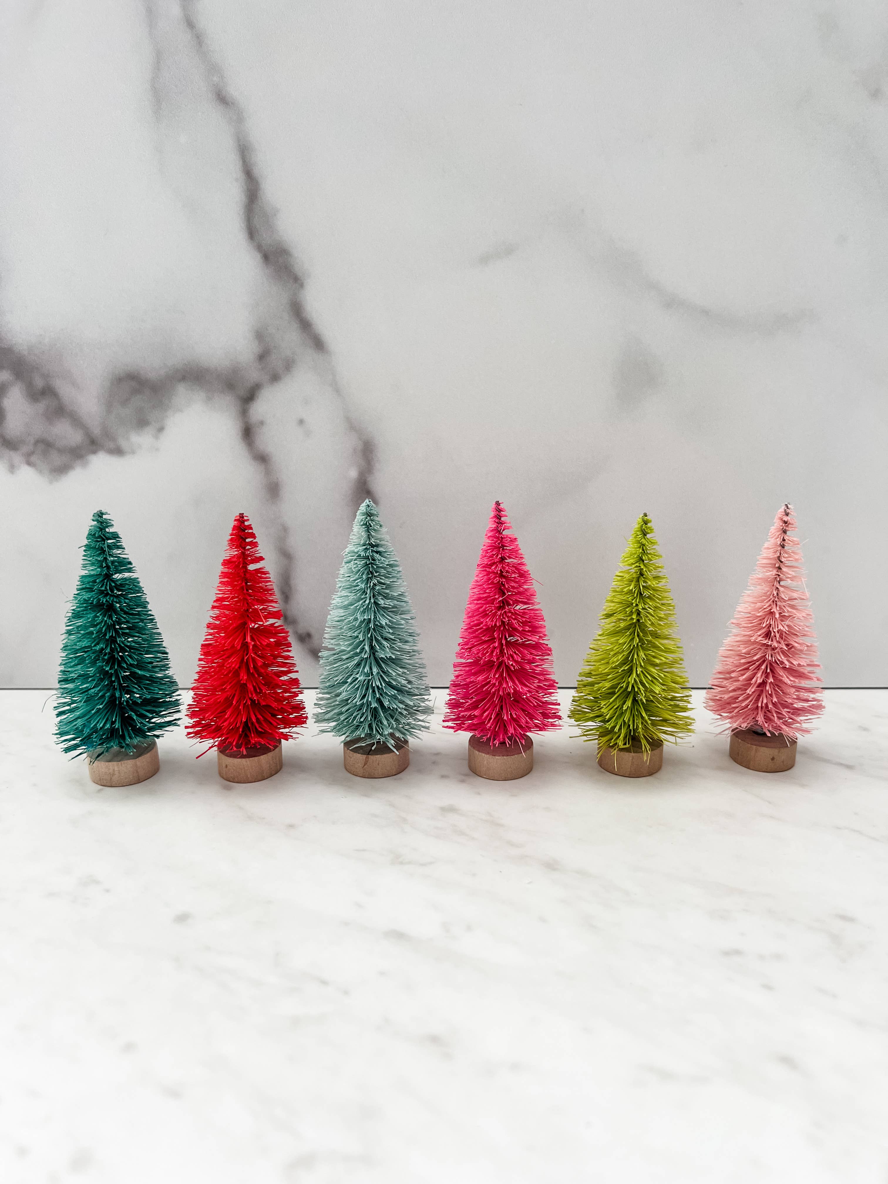 Trim & Twine - Wholesale Christmas Decoration - Colorful Bottle Brush Trees - Set of 61