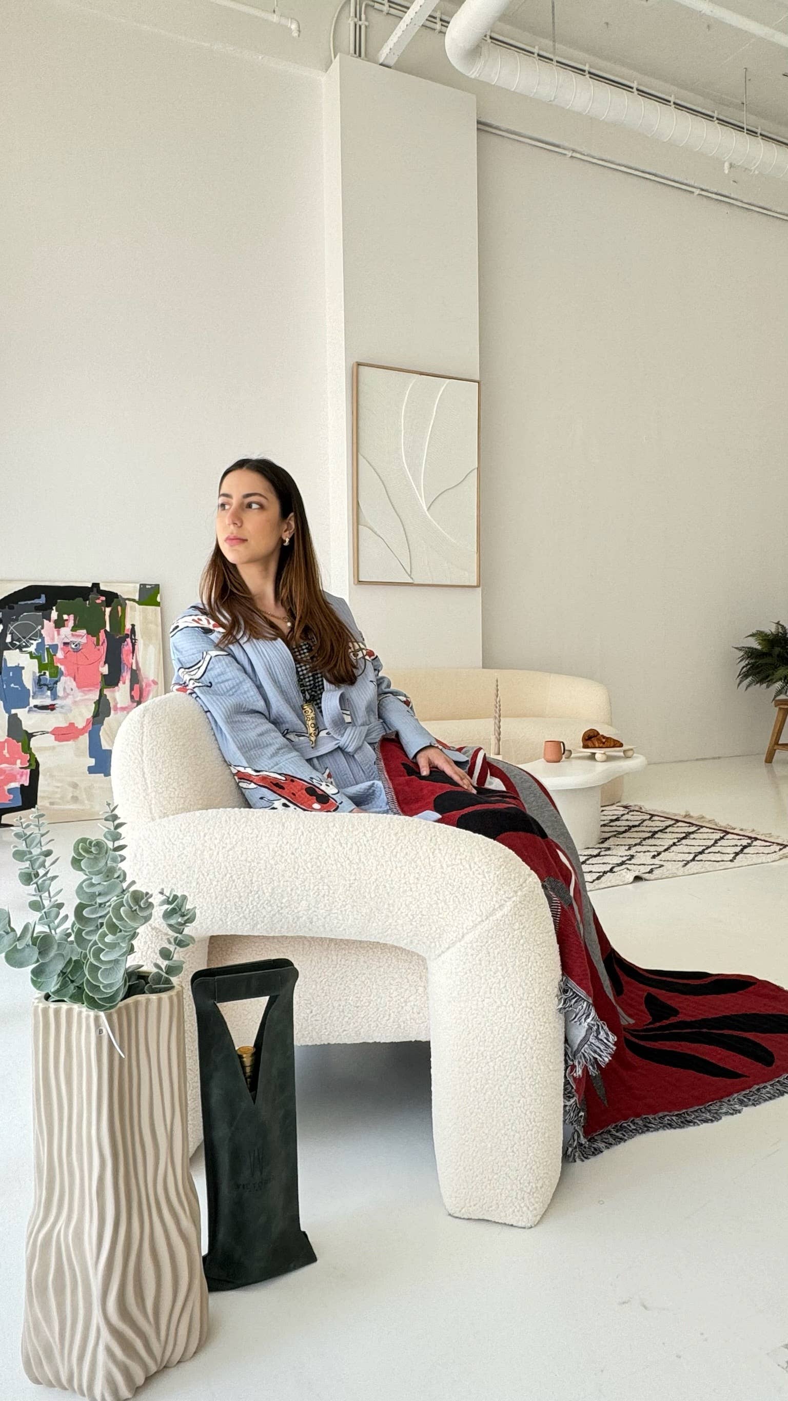 ASHY & SLEEK - Wholesale Kimono - Women's - Koi Fish Kimono - 100% cotton koi fish pattern in blue &red 7