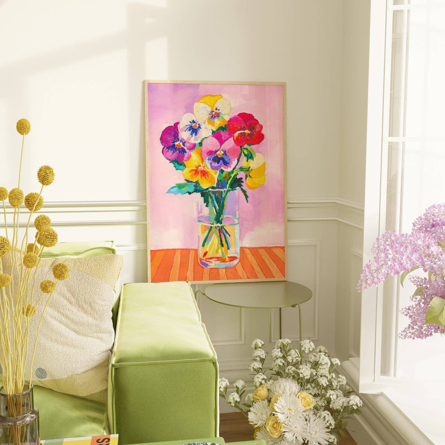 Julia Ockert – Impressão artística por atacado – Impressão de Arte Pansies In Wonderland4