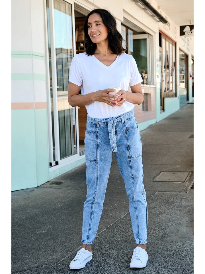Carolina Lifestyle – wholesale Jeans - Dam – Sabrina slips midja Jeans tvätta blå
