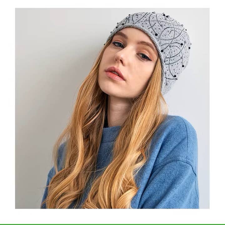 The Pathz - Hats, Bags & Lifestyle - Wholesale Beanie - Women's - Sparkling Beads & Jewel Beanie