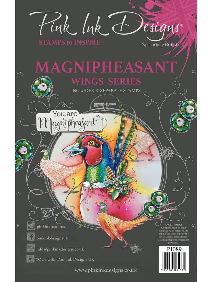 Set de tampons transparents A5 Magnipheasant pour la vente par Ecstasy Crafts Distributing