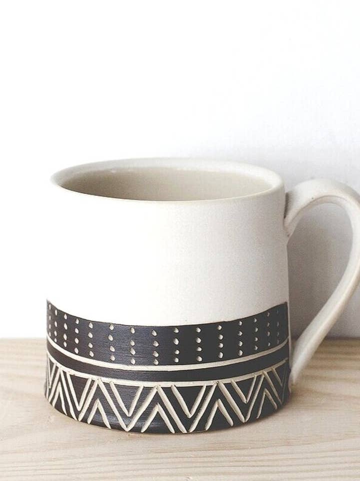 Eternity White Mug for wholesale by Jessica Wertz Ceramics