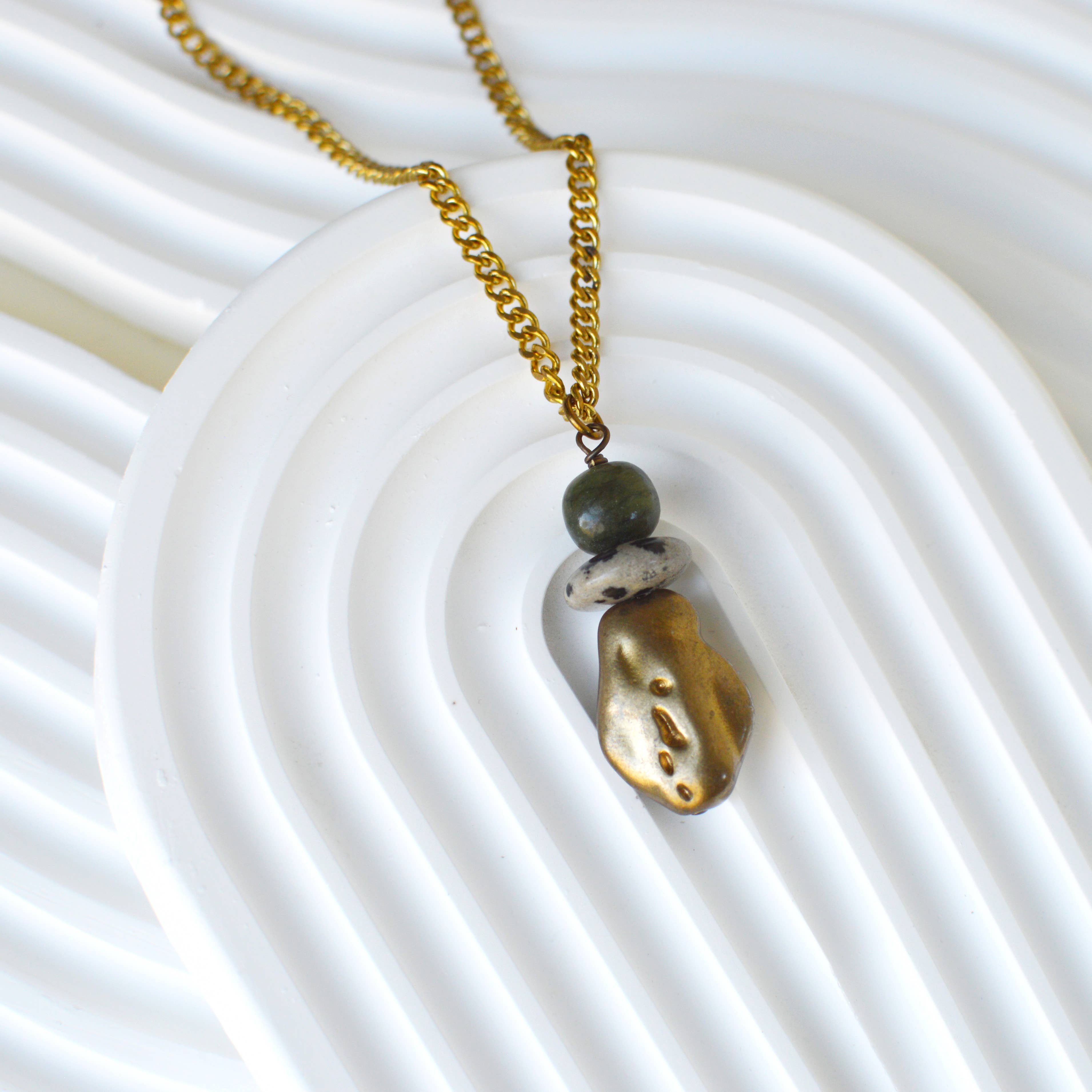 Ker-ij Jewelry - Wholesale Pendant/Charm Necklace - Colette Necklace - Women's Raw Brass Pendant Necklace0