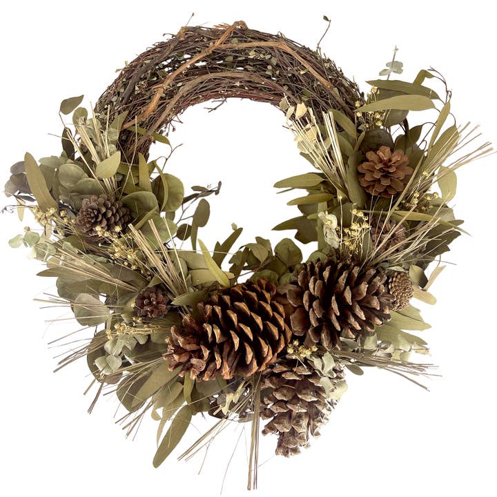Andaluca - Wholesale Wreath - Woodland Pinecone Half Wreath2
