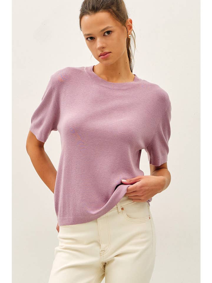 Be Cool - Wholesale Knit Sweater - Women's - CASHMERE BLENDED SHORT SLEEVE SWEATER 12