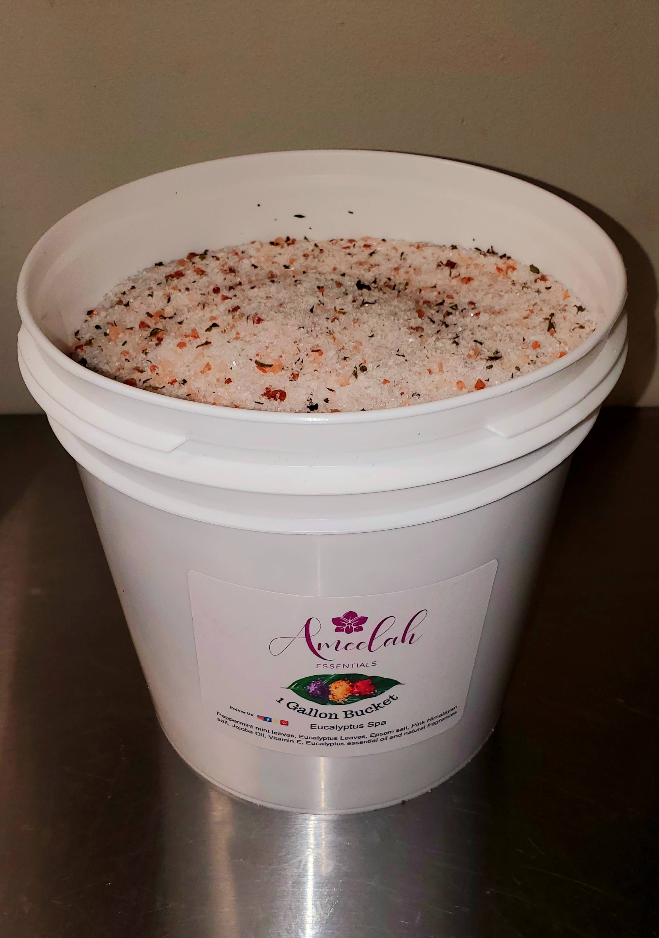 Ameelah Essentials – Sais de banho por atacado – Balde de sal de banho de 8 lb (1 galão)9