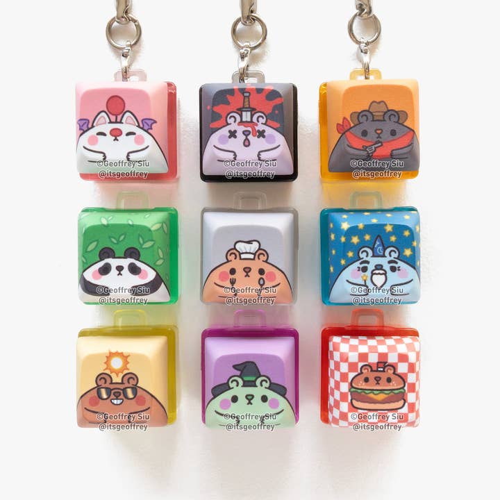 Series 2 Gummy Bear Clicky Keychain Blind Bag for wholesale by Geoffrey Siu Art LLC