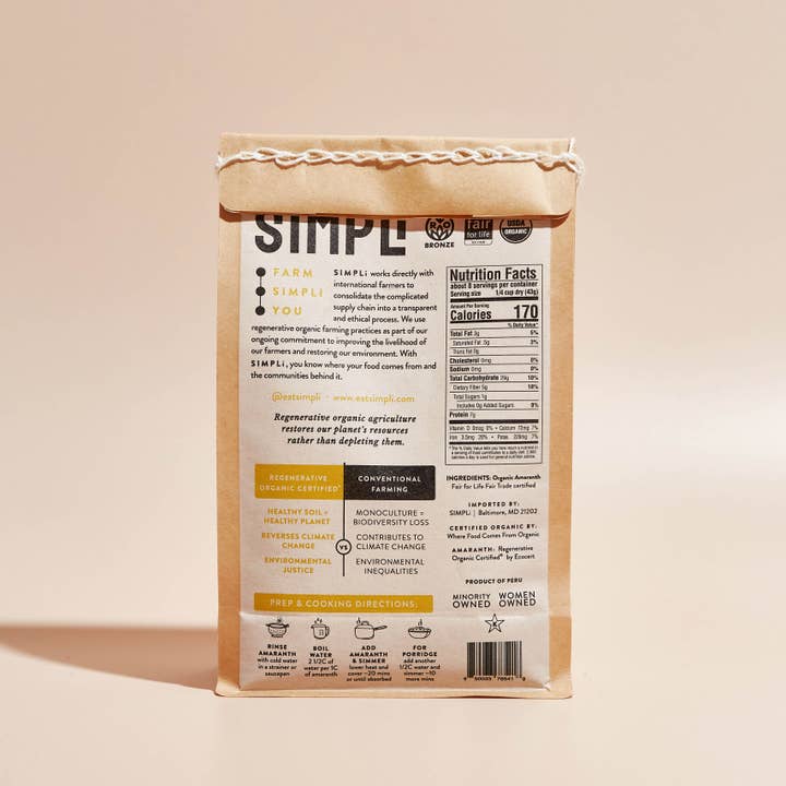 SIMPLi - Wholesale Whole Grains - SIMPLi Regenerative Organic Certified® Amaranth1