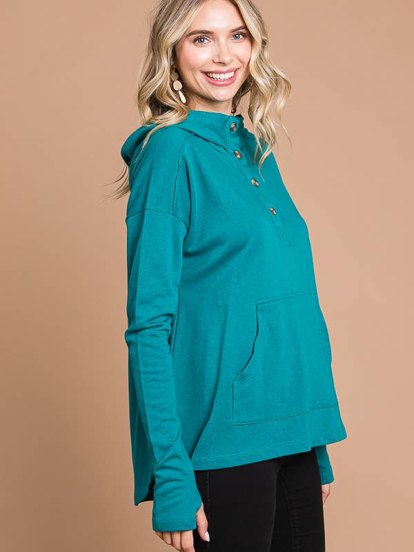 Culture Code - Vente Haut en maille – femme - CFH1935LX - HAUT À CAPUCHE ÉVASÉ SURDIMENSIONNÉ AVEC OURLET HAUT ET BAS8