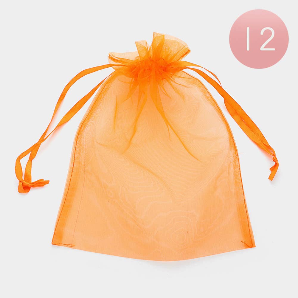 Sensibling Corp. - Wholesale Gift Bag - 12PCS - 6.75 X 9.5 Ribbon Organza Gift Bags
22