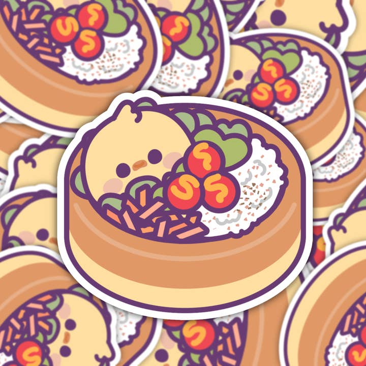 Duck Bento Box Waterproof Vinyl Sticker for wholesale by Mashi Box