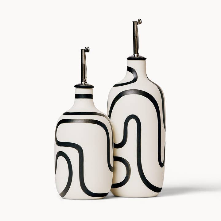 Oil / Vinegar Cruets - Black Outline for wholesale by Franca