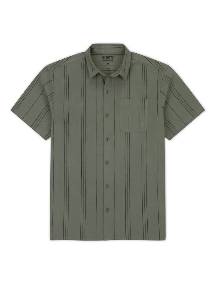 Breeze Striped Shirt - Agave for wholesale by Jetty