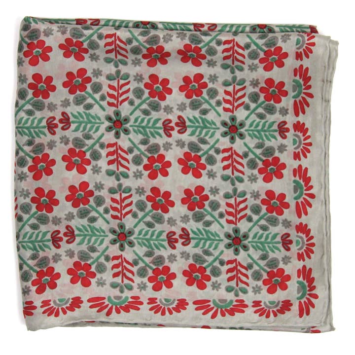 Les Belles Vagabondes - Wholesale Head Scarf - Women's - Square Silk Nina Red2