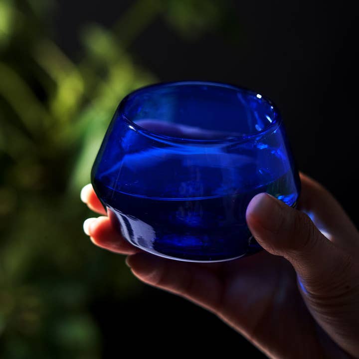 Viski - Wholesale Cocktail/Liquor Glass - Cobalt Tequila Copita – Handmade Recycled Glass