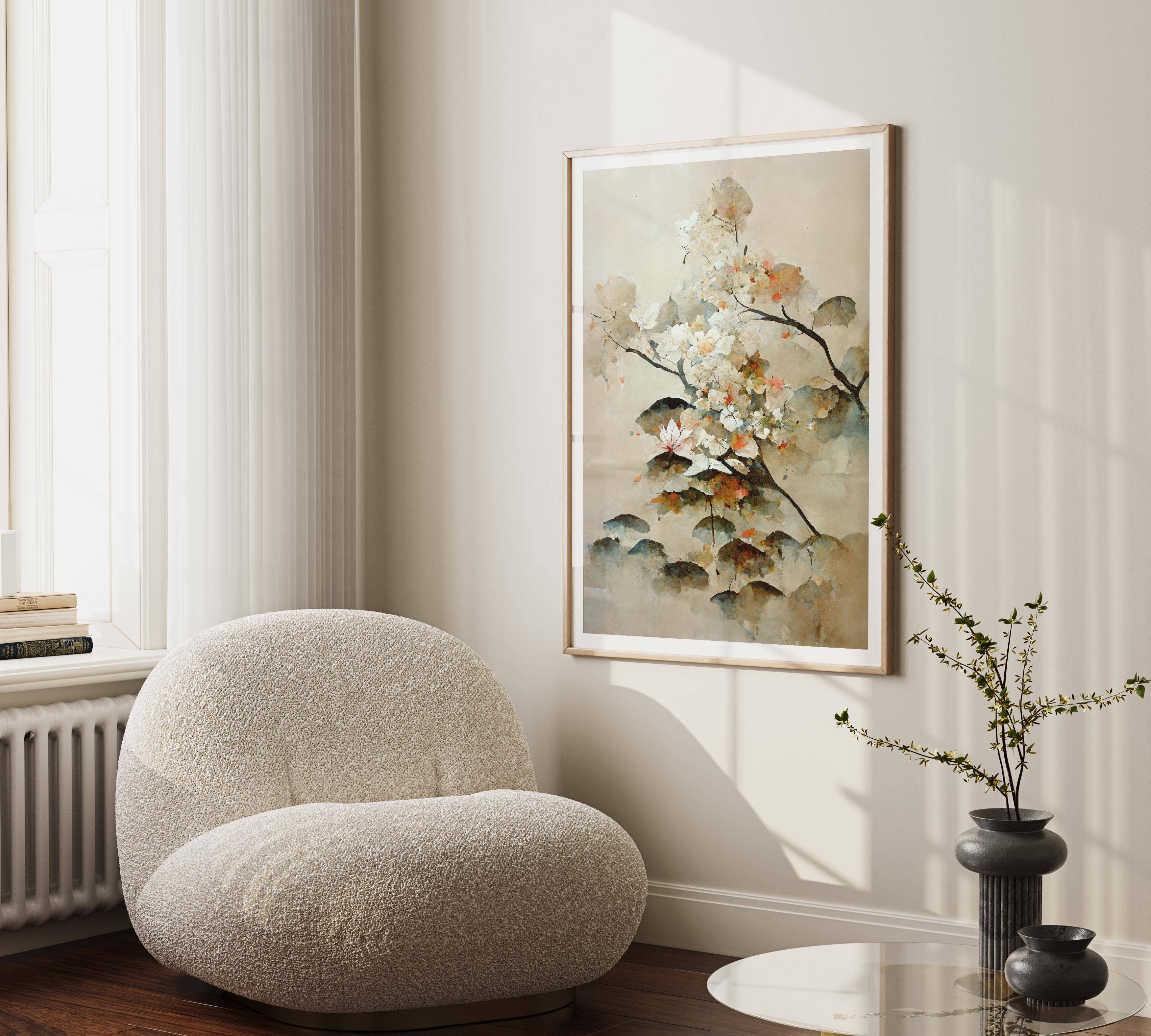 Eclectic Dreams Studio - Wholesale Art Print - Sakura Bloom Wall Art – Japandi Botanical Print – Wabi Sabi 4