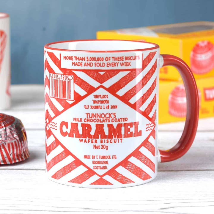 Caramel Wafer Wrapper Chunky Mug for wholesale by Gillian Kyle