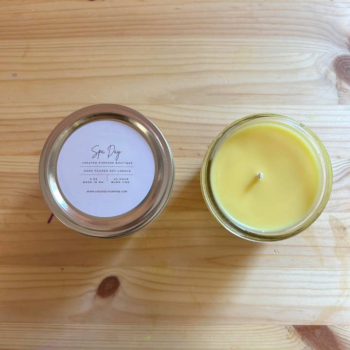 Spa Day - Soy Wax Candle - Mason Jar for wholesale by Created Purpose Boutique