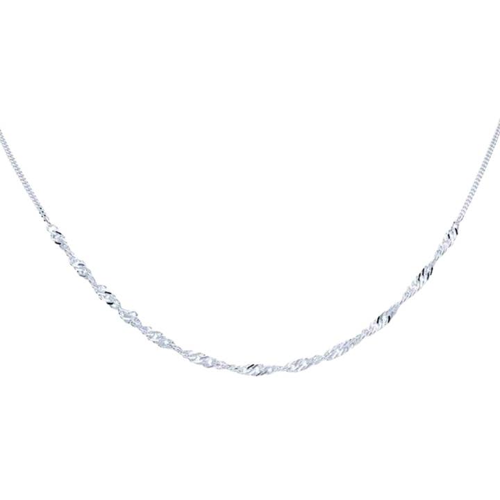 Serpentine Curb Chain, 18", Silver for wholesale by Rain City Forge
